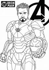 Iron Man Coloring Pages Drawing Avengers Print Easy sketch template