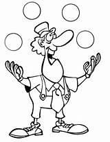 Circus Clown Coloring Pages Juggling Balls Drawing Drawings Elephant Printable Easy Clipart Categories Puzzle sketch template