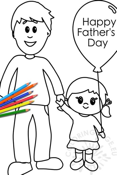 happy fathers day dad  daughter coloring page