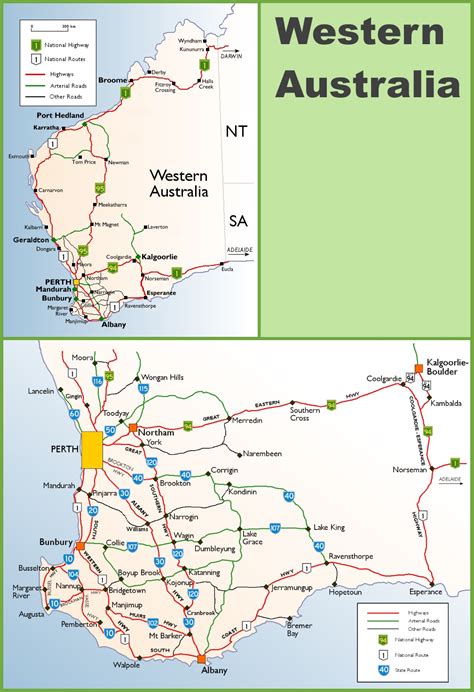 western australia highway map ontheworldmapcom
