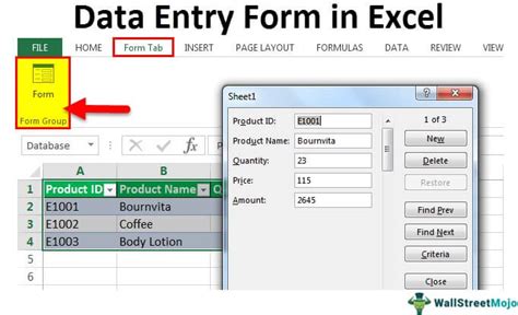 How To Add Or Create Data Entry Forms In Excel With Examples