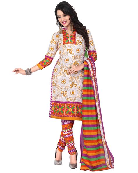 Buy Sahari Designs Multicolor Cotton Printed Salwar Suit Material