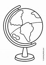 Globe Coloring Drawing Earth Pages Simple Kids Printable Clipart School Line Drawings Globes Easy Classes Clipartmag Drawn Draw Kidscare Planet sketch template