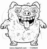 Ugly Pig Outlined Clipart Cartoon Cory Thoman Coloring Vector Regarding Notes sketch template
