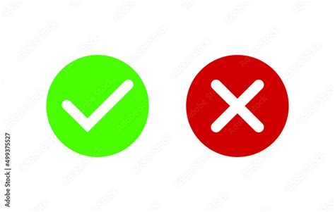 checkmark and x or confirm and deny circle icon button flat for apps