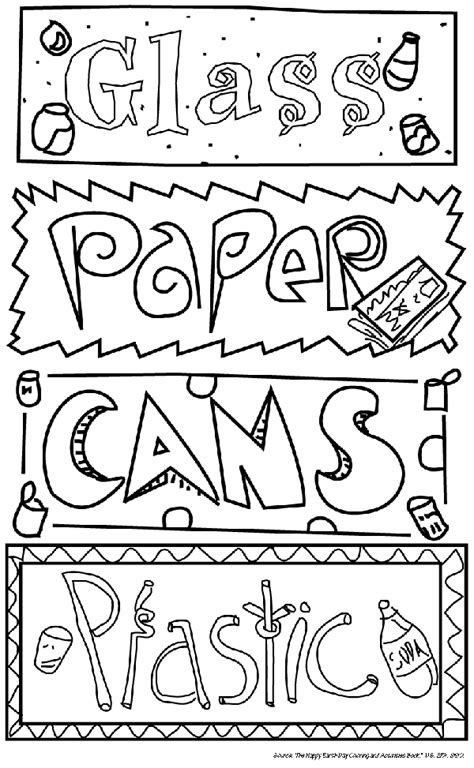 reduce reuse recycle coloring pages clip art library