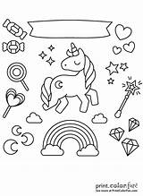 Unicorn Rainbow Candy Stars Coloring Print Pages Printable Birthday Colouring Color Printcolorfun Star Candies Large Book Hearts Big Books Kids sketch template