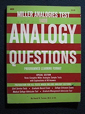 miller analogies test  analogy questions programmed learning format jun