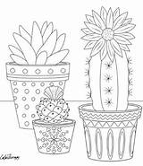 Coloring Pages Cactus Embroidery Pattern Printable Patterns Trendy 1backgrounds Ru Cute sketch template