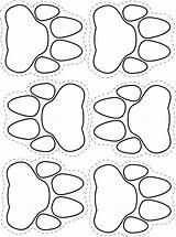 Paw Coloring Print Pages Bear Templates Animal Cut Claw Shapes Footprint Printable Prints Paws Crafts Template Footprints Safari Kids Coloringhome sketch template