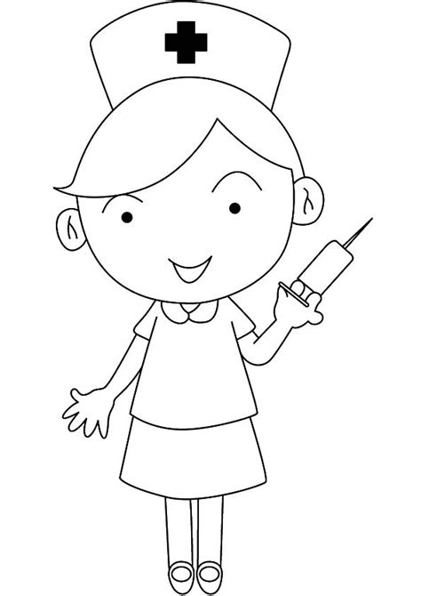 print coloring image careers coloring pages nurse cartoon color
