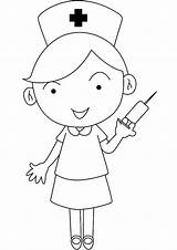 Nurse Coloring Pages Drawing Kids Nurses Nursing Simple Book Cat Clipart Doctor Print Easy Template Visit sketch template