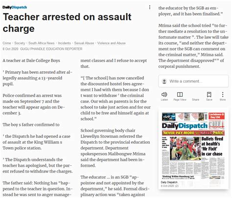not named teacher arrested on charge of assaulting pupil teacher