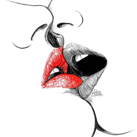 lips kissing drawing    clipartmag