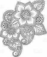 Mandalas Henna Blumen Mehndi Zentangle Ausmalen Malvorlagen Adulte Vektor Verzierung Elemente Ausdrucken Adultos Tareitas sketch template