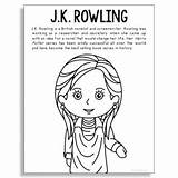 Rowling Coloring Author Famous Library Jk Informational Craft Text Project sketch template