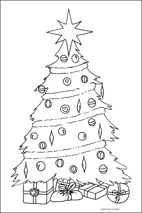 printable coloring page christmas tree coloring pages