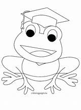 Frog Graduation Coloring Toad Printable Pages Getcolorings Clip Color sketch template