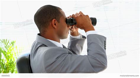 curious businessman   binoculars stock video footage