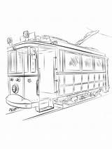 Pages Tram Coloring sketch template