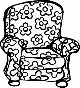 Chair Colouring Clipart Coloring Pages Webstockreview Furniture Color sketch template