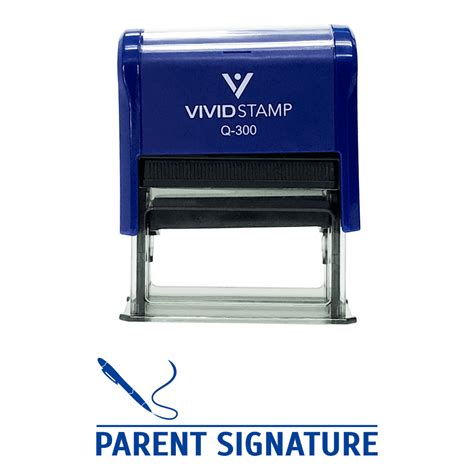 parent signature teacher  inking stamp blue ink large walmart