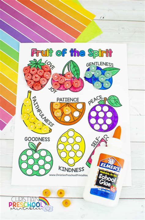 fruit   spirit coloring page christian preschool printables