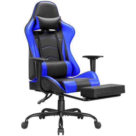 walnew high  gaming chair pu leather swivel adjustable height racing chair  lumber