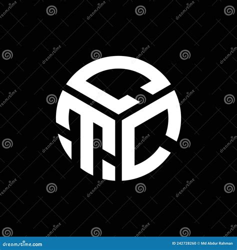 ctc letter logo design  black background ctc creative initials