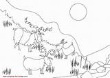 Coloring Billy Goats Gruff sketch template