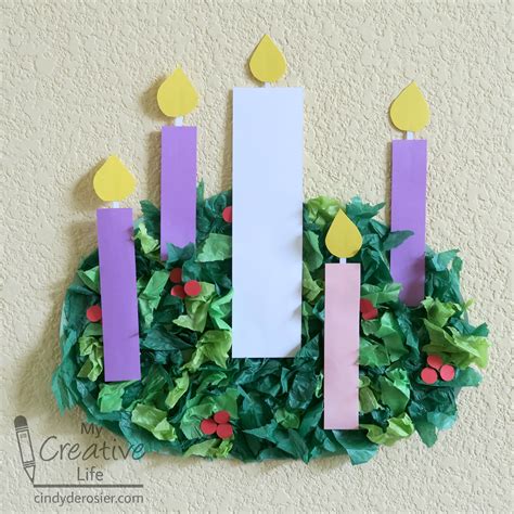 tissue paper advent wreath fun family crafts