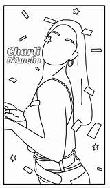 Tiktok Coloring Charli Damelio Pages Printable sketch template