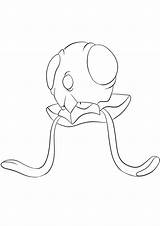 Tentacool Pokemon Coloring Pages Generation Kids Poison sketch template