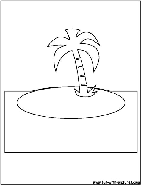 island cutout coloring page