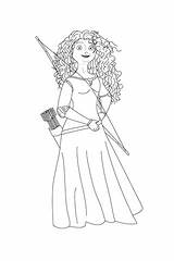 Merida Coloring Pages Bow Disney Princess Brave Her Arrows Printable Shows Off Colouring Drawing Arrow sketch template