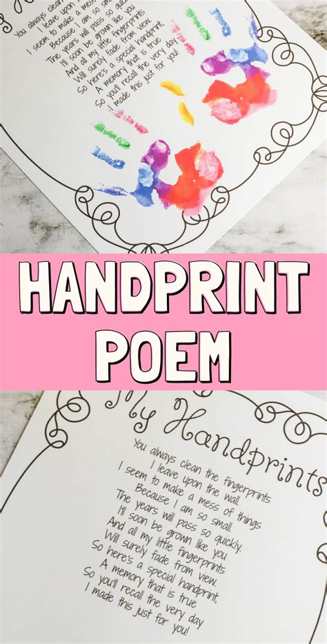 handprint poem printables artofit