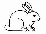 Coloring Pages Rabbit Rabbits Bunny Printable Kids Easy Simple Line Drawings sketch template