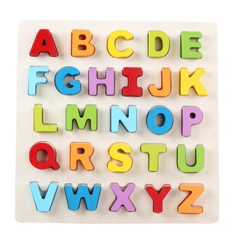 alphabet wooden puzzle abc board  kids preschool educational learning