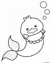 Coloriage Canard Sirene Dessin sketch template