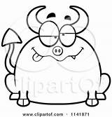 Devil Chubby Drunk Clipart Cartoon Cory Thoman Outlined Coloring Vector Bored Mad Royalty Evil Clipartof sketch template