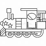 Coloring Pages Kids Train Geometrical Figures Preview Illustration sketch template