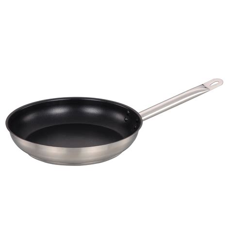 stick stainless steel fry pan omcan