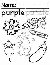 Purple Coloring Tracing Color Preschool Activities Kindergarten Activity Sheets Worksheets Literacy Pages Objects Word Pre Trace Colors Preview Teacherspayteachers School sketch template