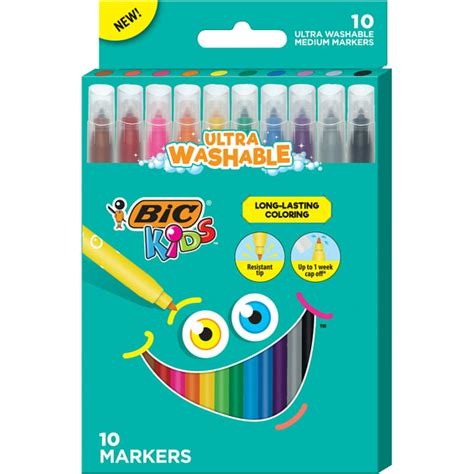bic kids coloring markers medium assorted colors pack