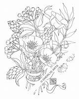 Coloring Pages Adult Flower Drawings Herb Printable Drawing Flowers Poppy Cynthia Emerlye Books Exotic Colouring Getdrawings Book Sheets Etsy Color sketch template