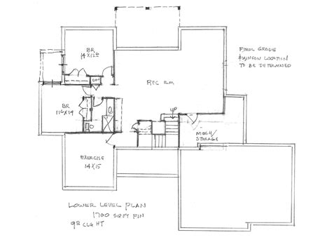 rambler home plan main floor master suite covered porch den triple car garage kellys