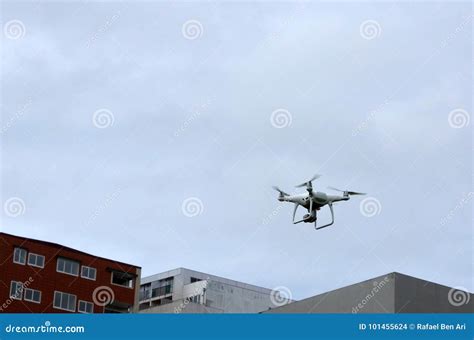 personal quadcopter drone flies   air stock photo image  privacy flight
