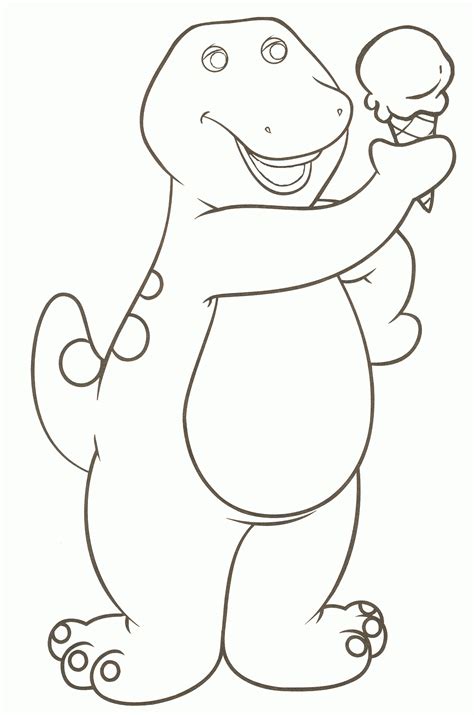 printable barney coloring pages  kids