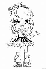 Coloring Pages Shoppies Printable Template Dolls sketch template