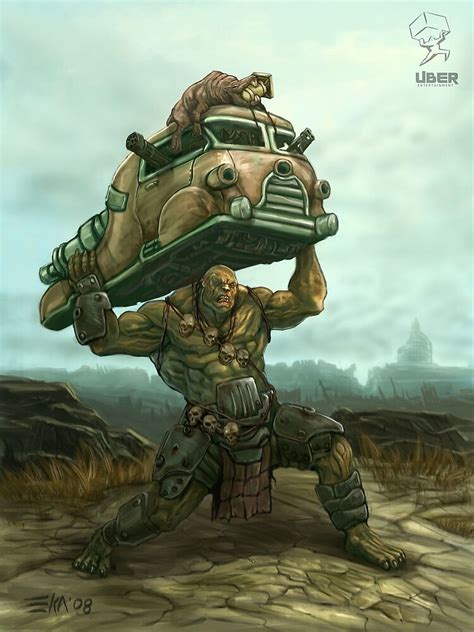 fallout super mutant behemoth throwing truck poster for sale by